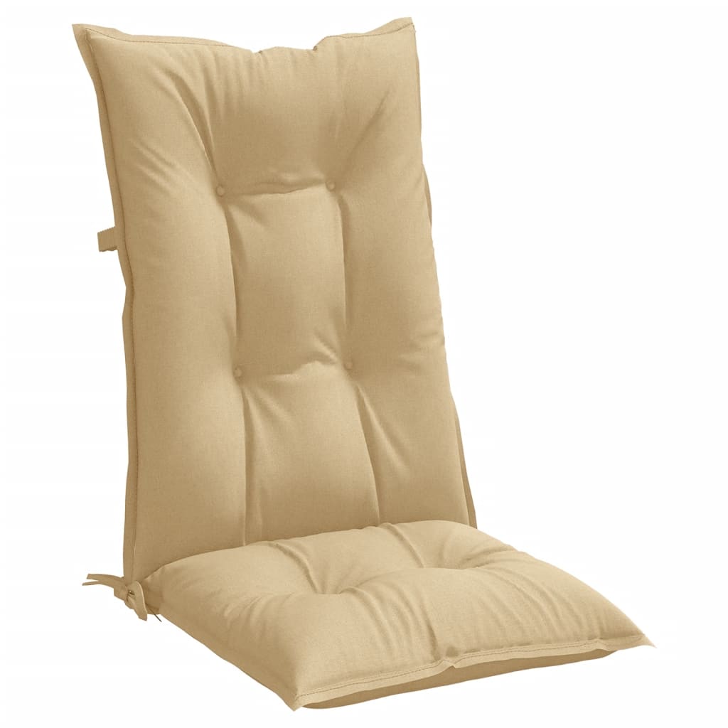 Jastuci za stolice 6 kom prošarano bež 120x50x7 cm od tkanine