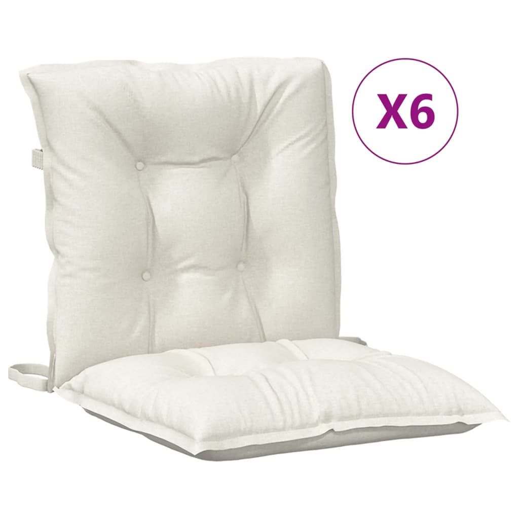 Jastuci za stolice 6 kom prošarano krem 100x50x7 cm tkanina