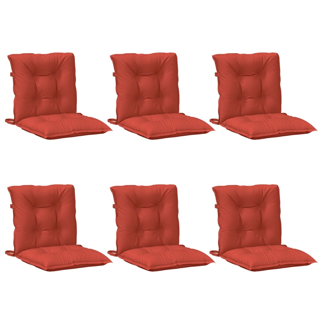 Jastuci za stolice 6 kom prošarano crvena 100x50x7 cm tkanina