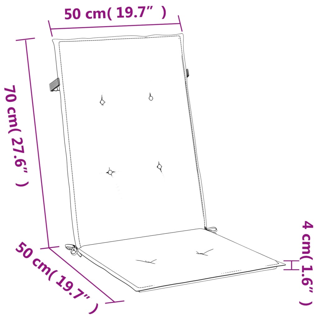 Jastuci za stolice 4 kom prošarano krem 120x50x4 cm tkanina