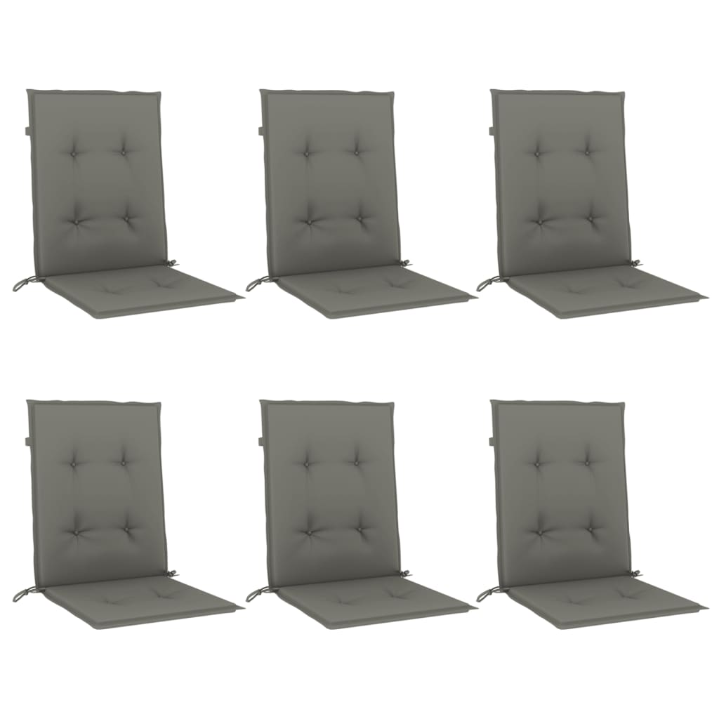Jastuci za stolice 6 kom prošarano tamnosiva 100x50x4cm tkanina