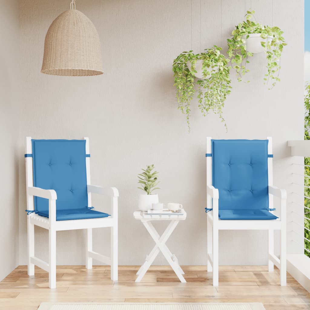 Jastuci za stolice 2 kom prošarano plavi 100x50x4 cm od tkanine