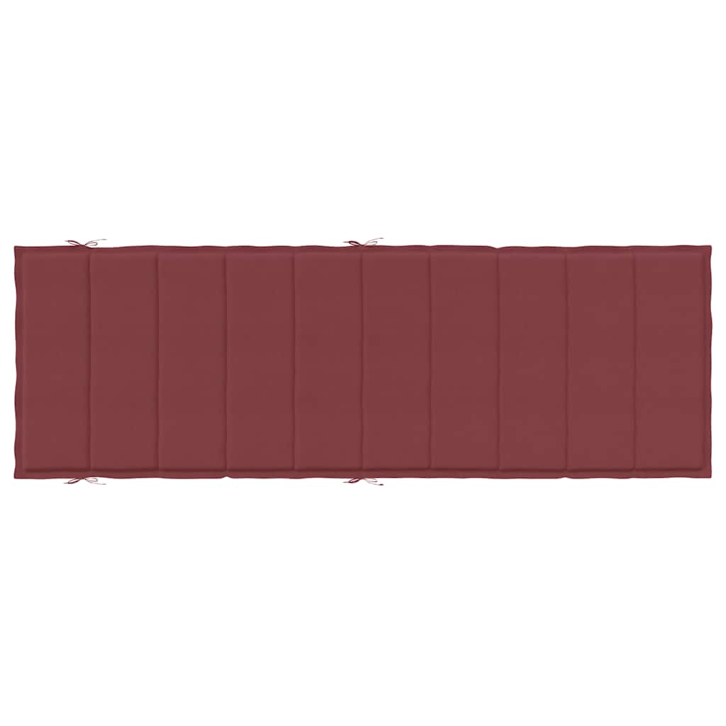 Jastuk za ležaljku prošarani vino crvena 186x58x4 cm od tkanine
