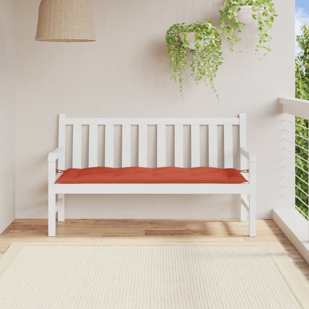 Jastuk za vrtnu klupu prošarano crvena 150x50x7 cm od tkanine