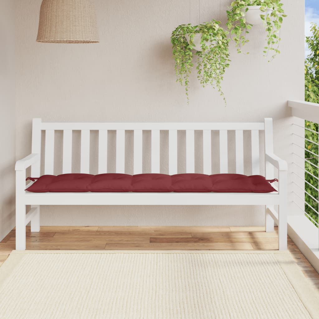 Jastuk za vrtnu klupu prošarano crvena vina 180x50x7cm tkanina
