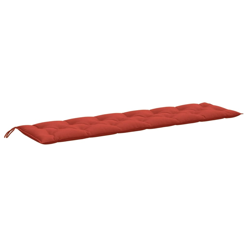 Jastuk za vrtnu klupu prošarano crvena 200x50x7 cm tkanina