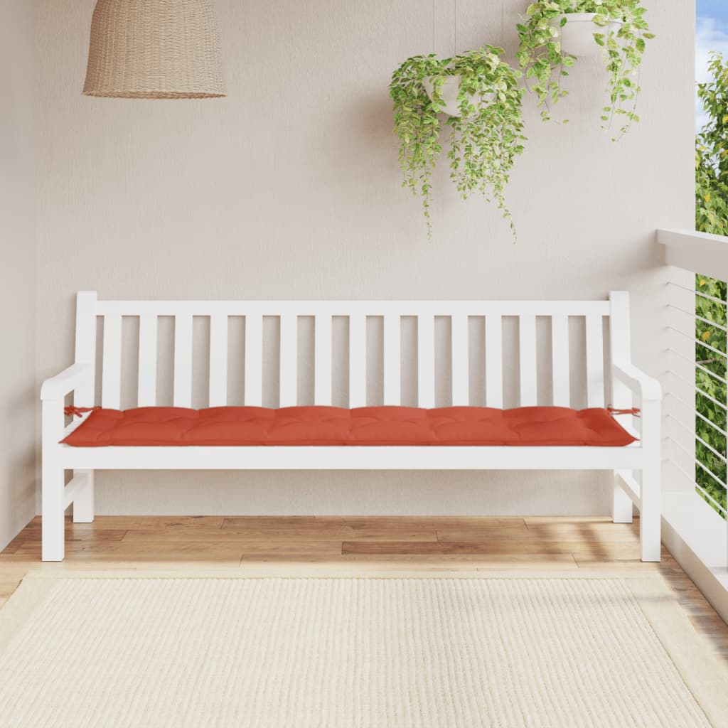 Jastuk za vrtnu klupu prošarano crvena 200x50x7 cm tkanina