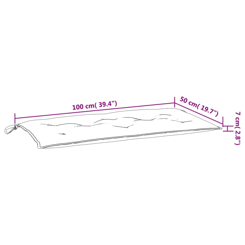 Jastuci za vrtnu klupu 2 kom plavi 100x50x7 cm tkanina