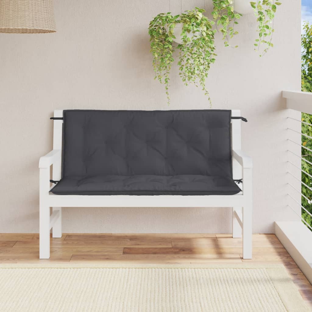 Jastuci za vrtnu klupu 2 kom antracit 120x50x7 cm tkanina