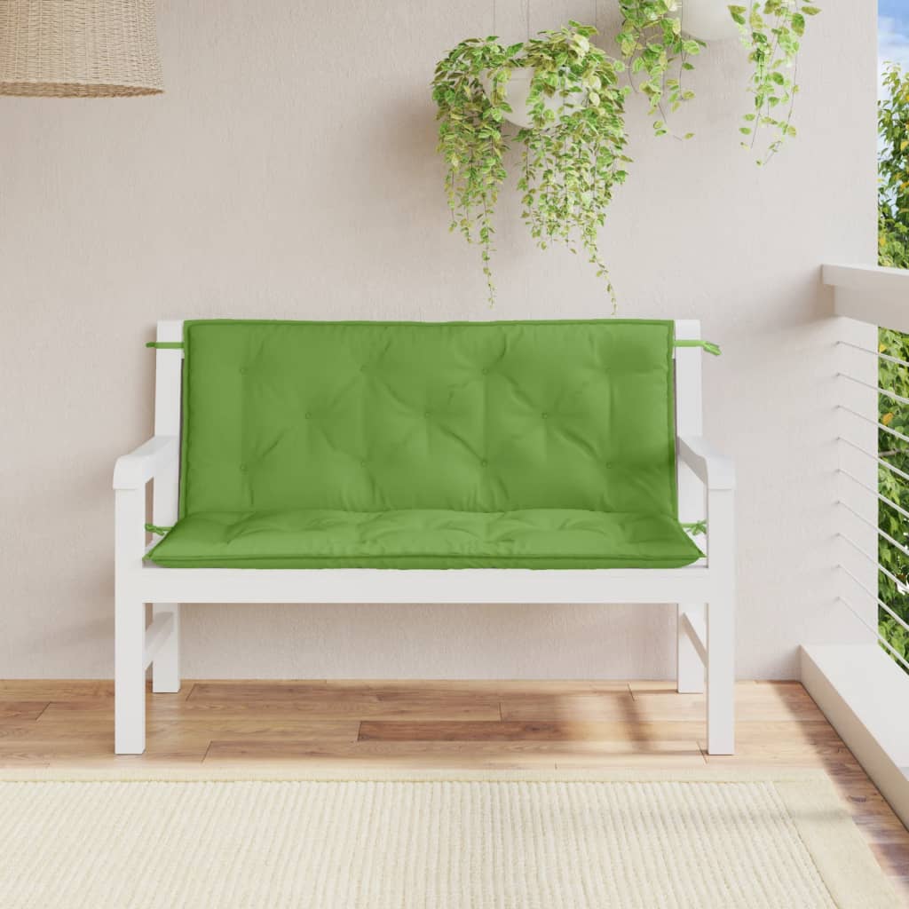 Jastuci za vrtnu klupu 2 kom zeleni 120x50x7 cm tkanina
