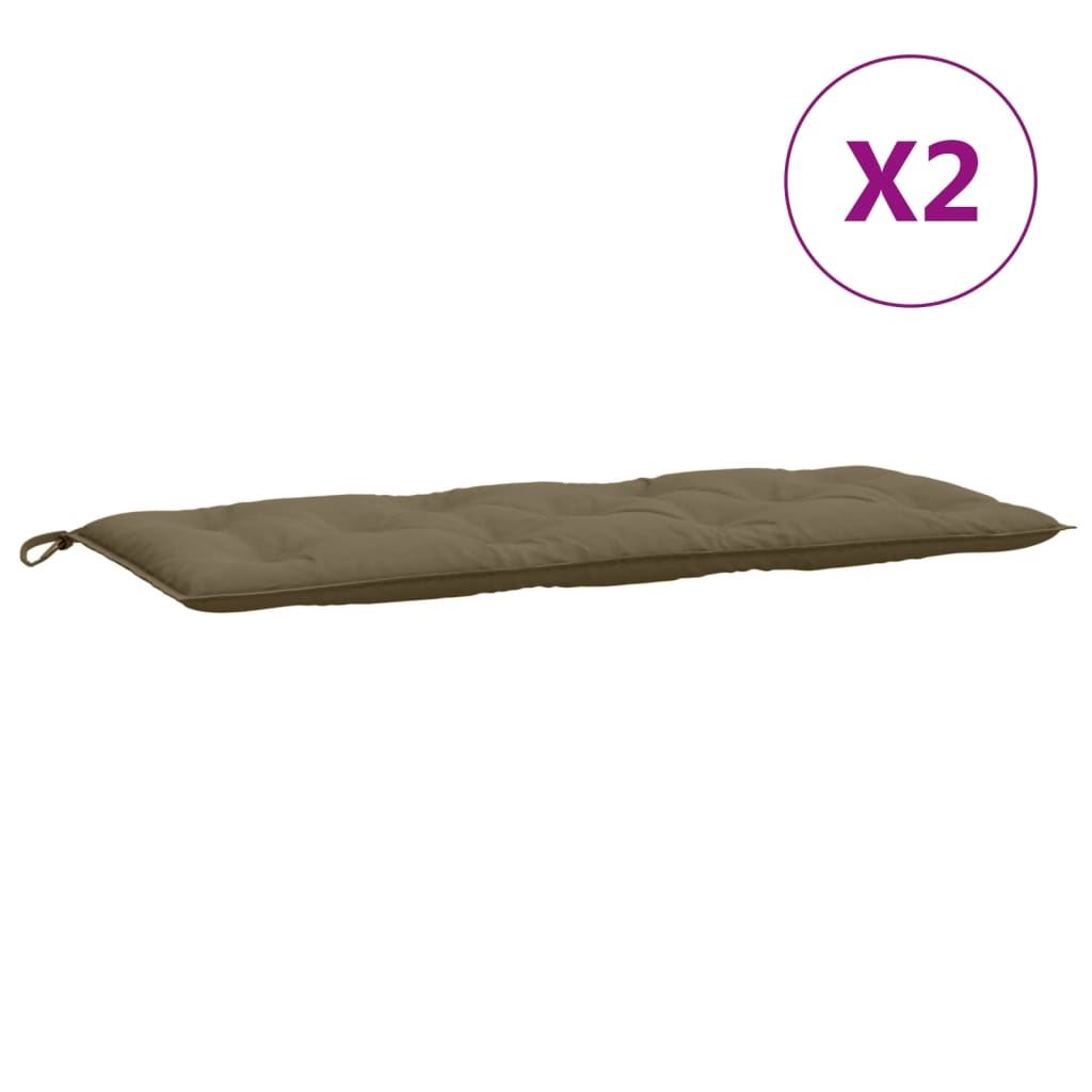 Jastuci za vrtnu klupu 2 kom smeđesivi 120x50x7 cm tkanina