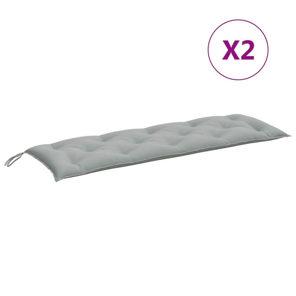 Jastuci za vrtnu klupu 2 kom svjetlosivi 150x50x7 cm tkanine
