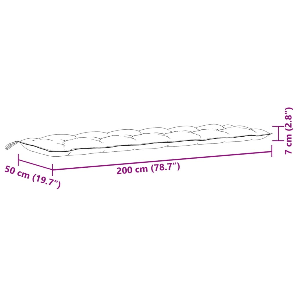 Jastuci za vrtnu klupu 2 kom tamnosivi 200x50x7 cm tkanine