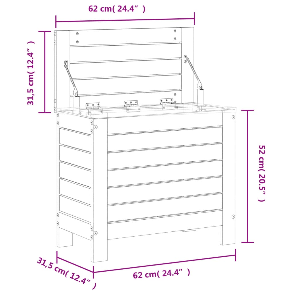 Vrtni tabure 62 x 31,5 x 52 cm od masivne borovine