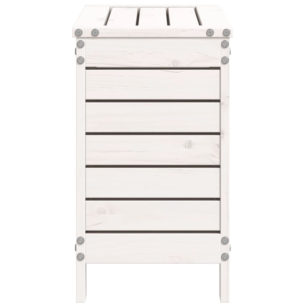 Vrtni tabure bijeli 62 x 31,5 x 52 cm od masivne borovine