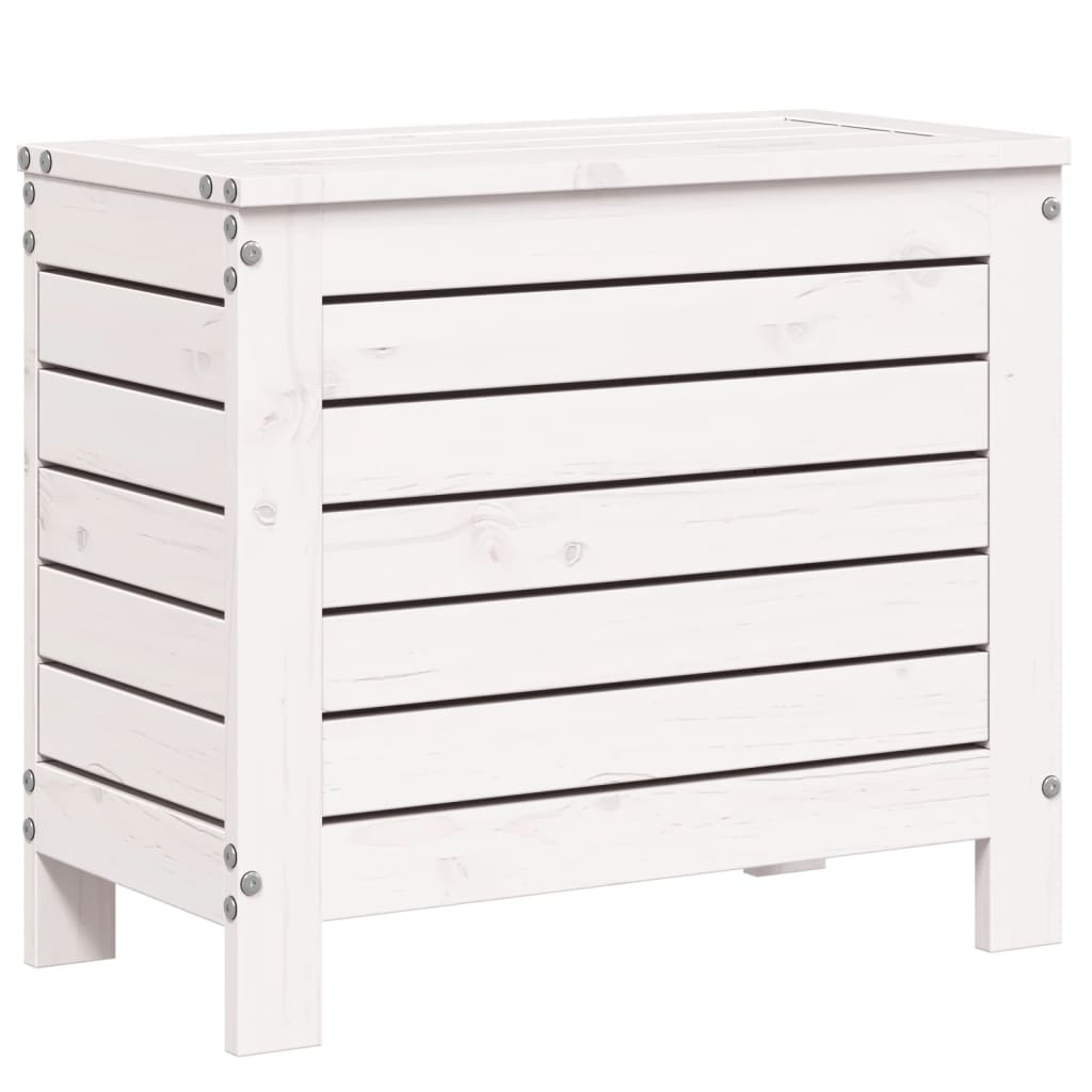 Vrtni tabure bijeli 62 x 31,5 x 52 cm od masivne borovine