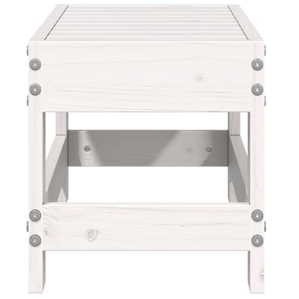 Vrtni tabure bijeli 62 x 30 x 32 cm od masivne borovine