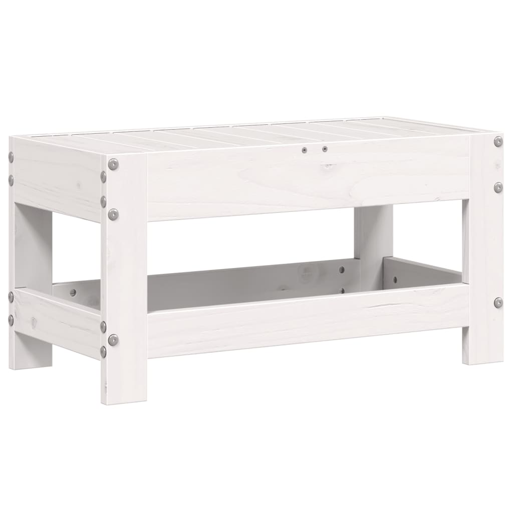 Vrtni tabure bijeli 62 x 30 x 32 cm od masivne borovine