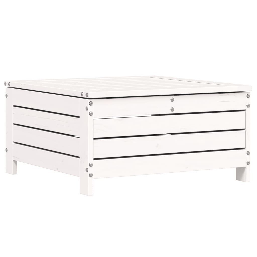Vrtni tabure bijeli 62 x 63,5 x 32 cm od masivne borovine