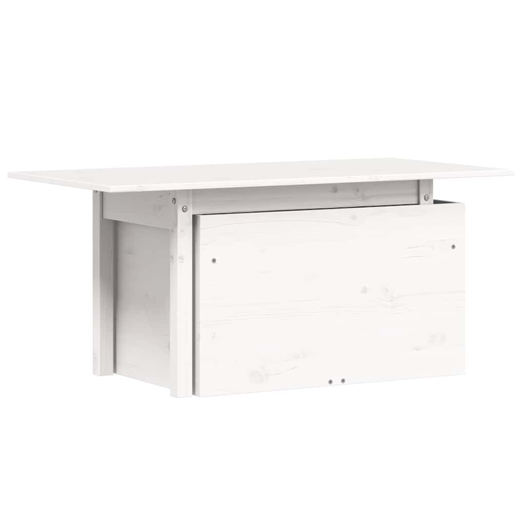 Vrtni stol bijeli 100 x 50 x 75 cm od masivne borovine