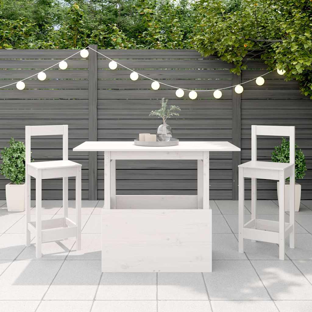 Vrtni stol bijeli 100 x 50 x 75 cm od masivne borovine