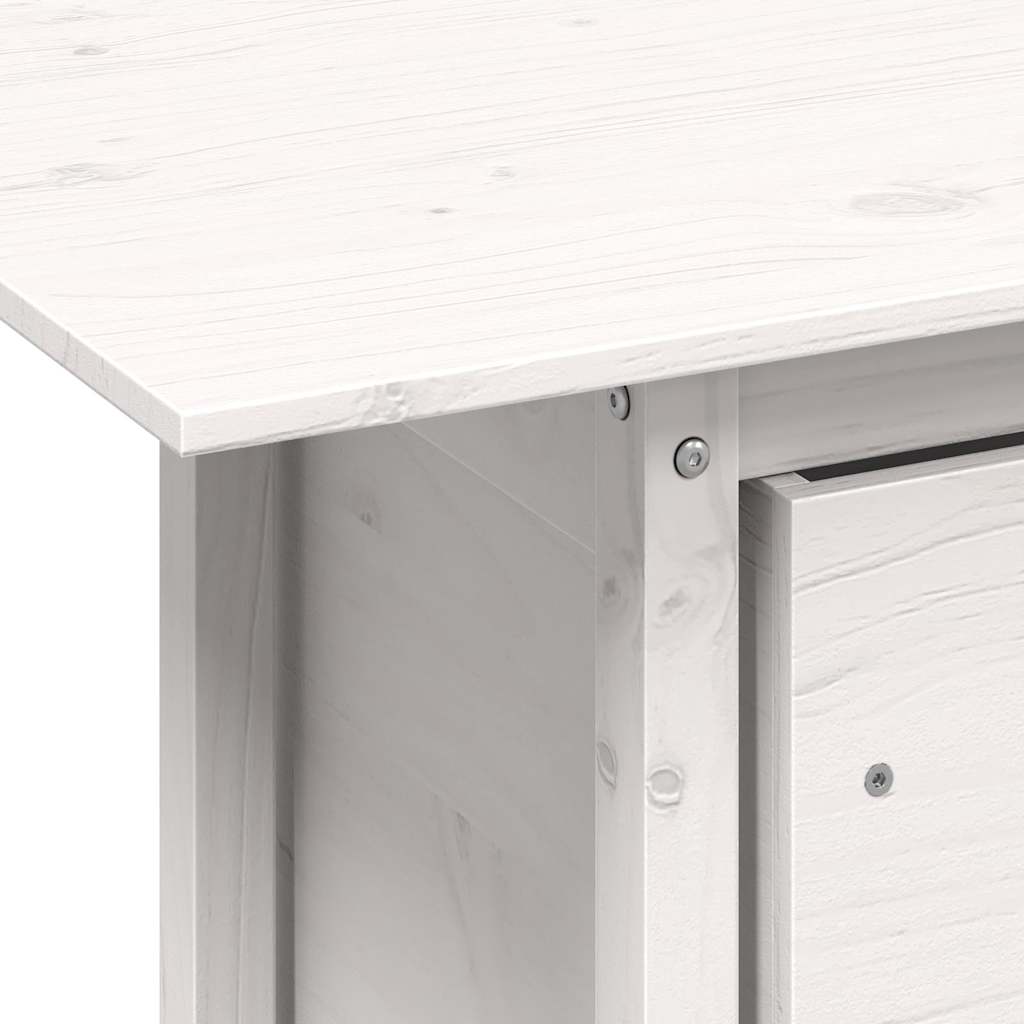 Vrtni stol bijeli 100 x 50 x 75 cm od masivne borovine