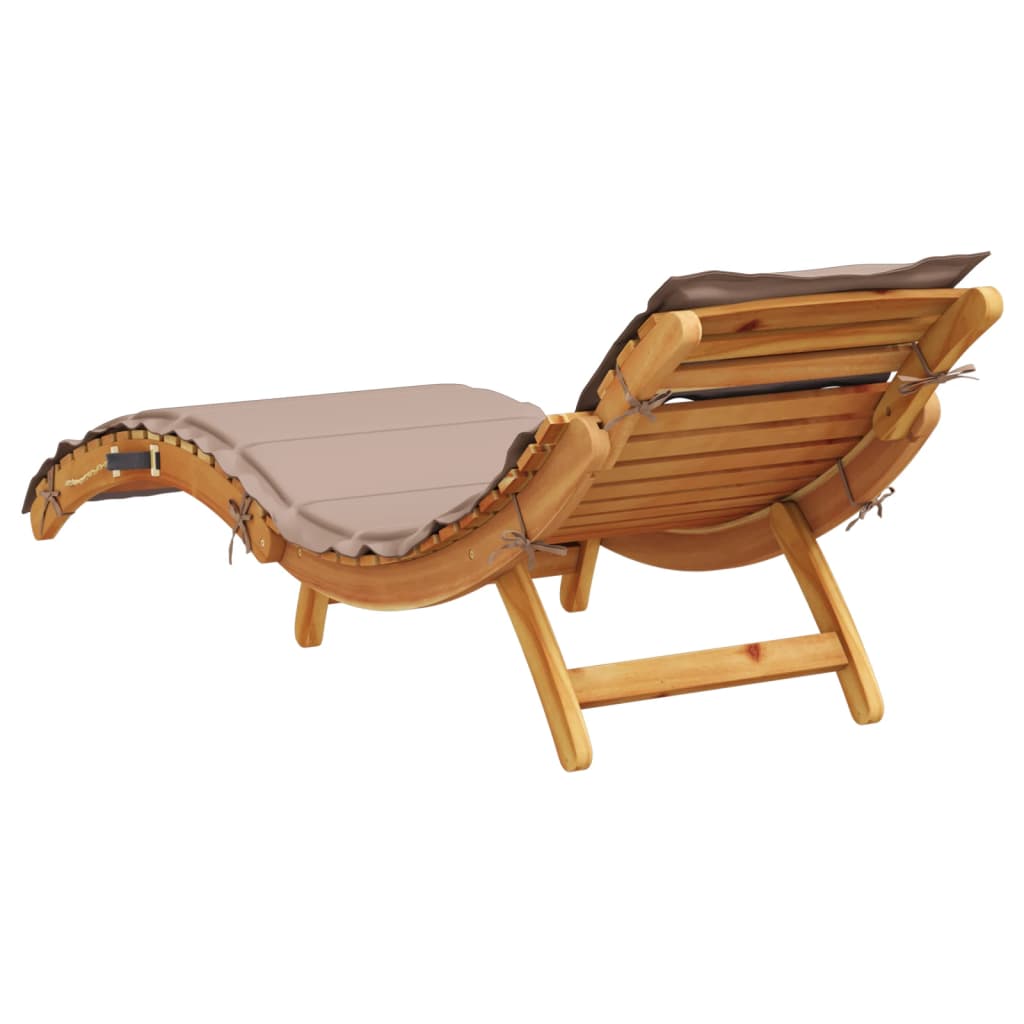 Ležaljka za sunčanje s jastukom od masivnog bagremovog drva
