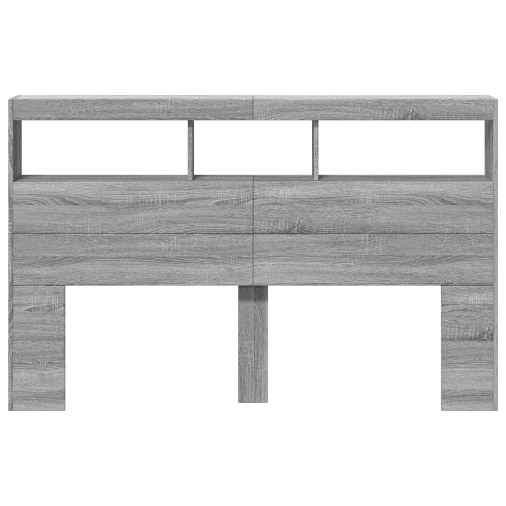 Ormarić za uzglavlje LED sivom sonomom 160x17x102 cm