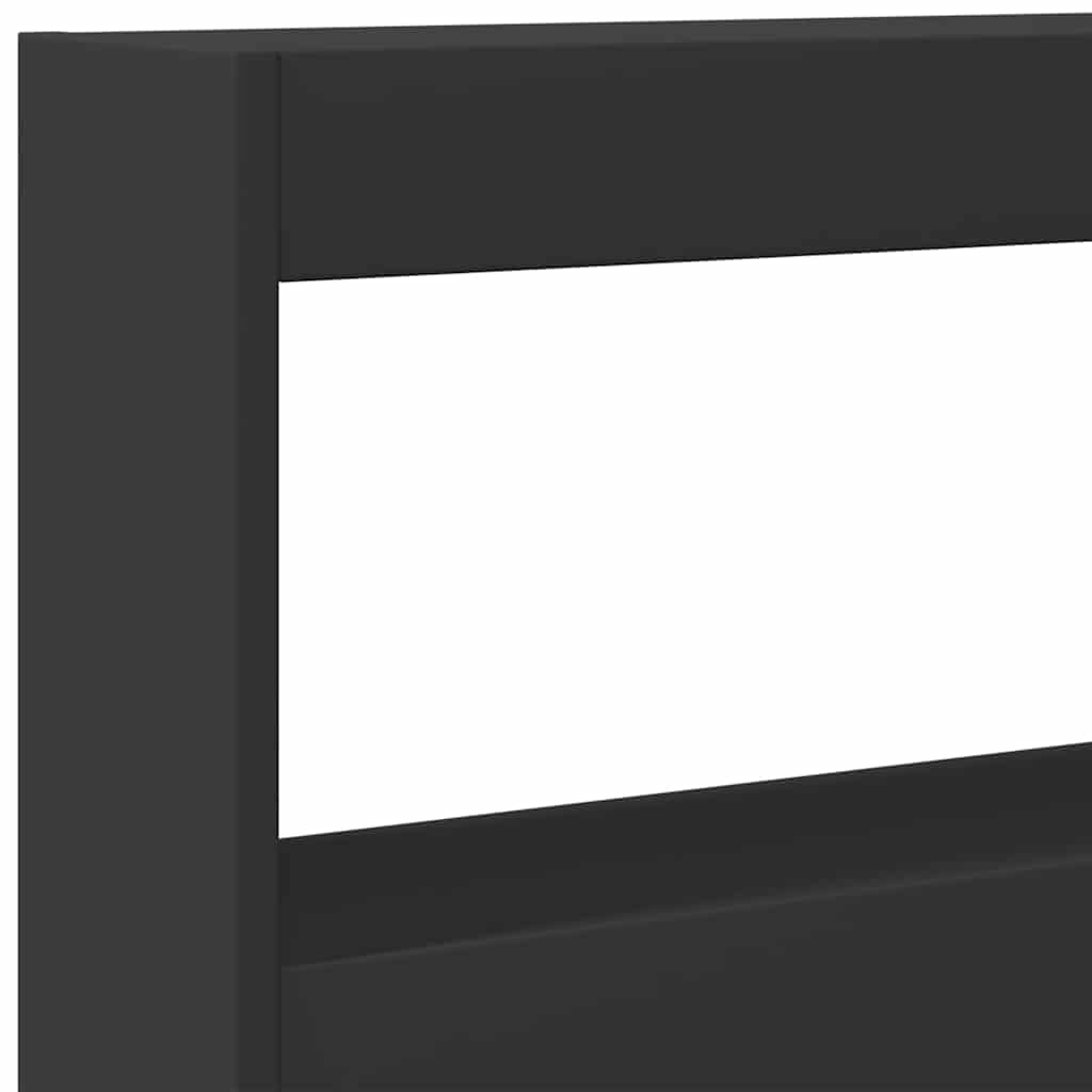 Ormarić za uzglavlje s LED svjetlima crni 180 x 17 x 102 cm