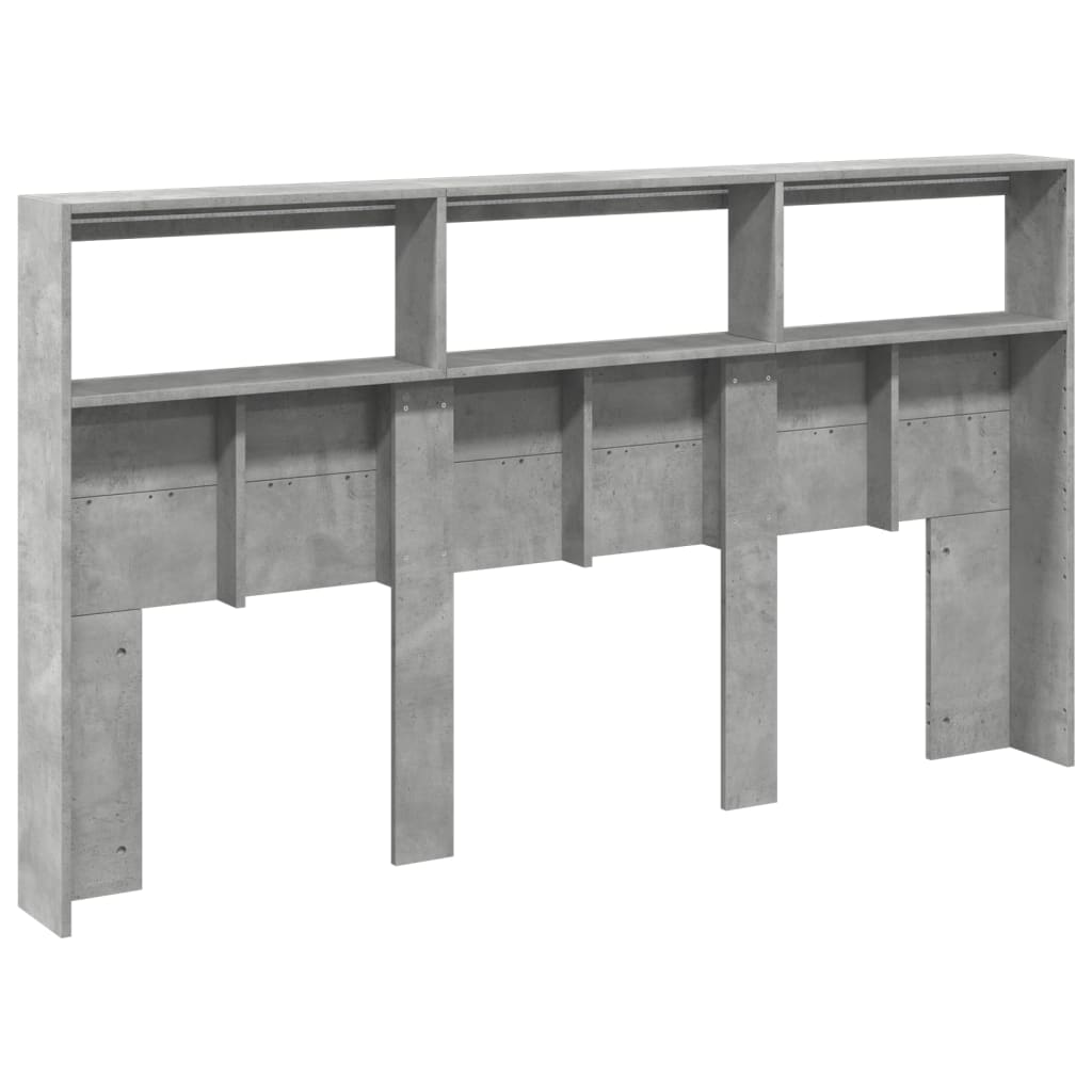 Ormarić za uzglavlje LED svjetlima boja betona 180x17x102 cm