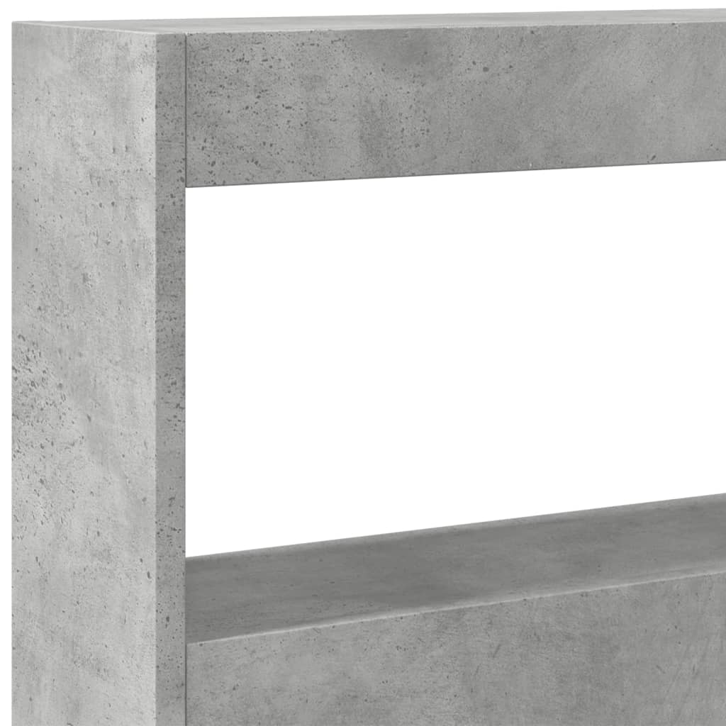 Ormarić za uzglavlje LED svjetlima boja betona 180x17x102 cm