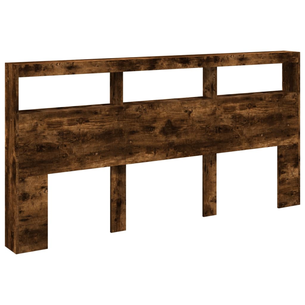 Ormarić za uzglavlje LED boja dimljenog hrasta 200x17x102 cm