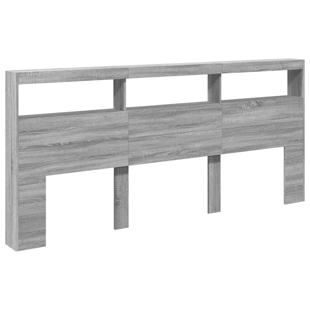 Ormarić za uzglavlje LED sivom sonomom 220x17x102 cm
