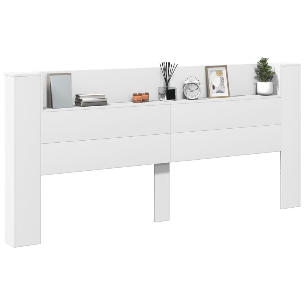 Ormarić za uzglavlje s LED svjetlima bijeli 220x16,5x103,5 cm