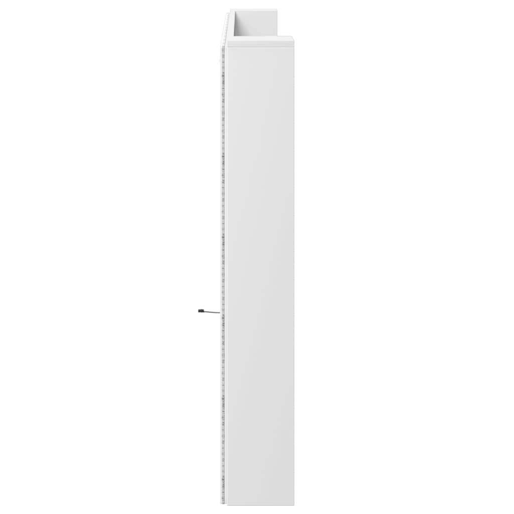 Ormarić za uzglavlje s LED svjetlima bijeli 220x16,5x103,5 cm