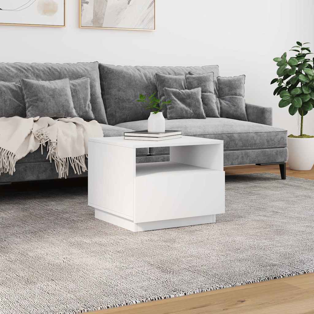 Stolić za kavu s LED svjetlima bijeli 50 x 49 x 40 cm