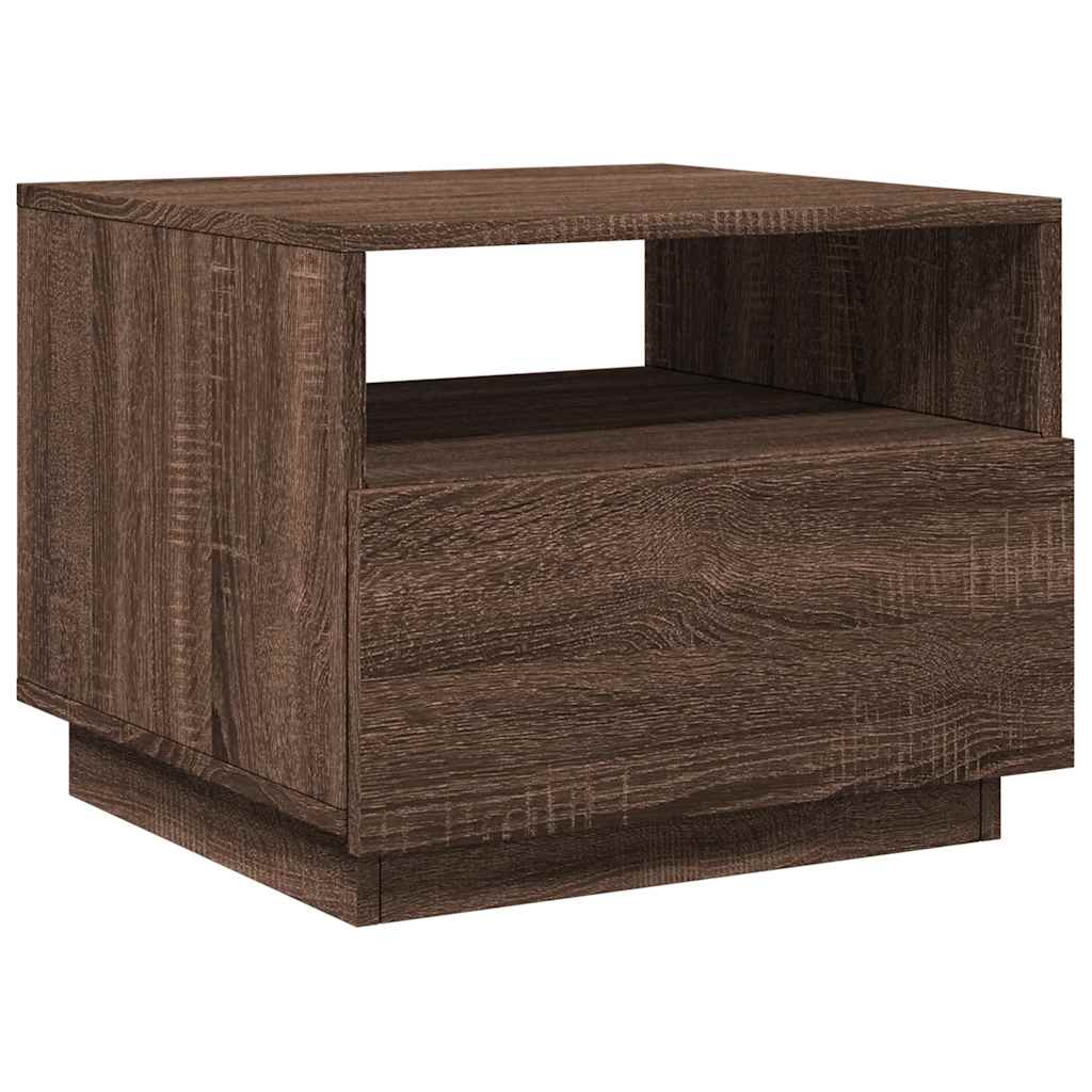 Stolić za kavu s LED svjetlima smeđi hrast 50x49x40 cm
