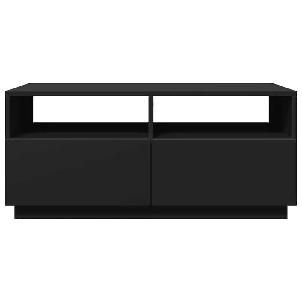 Stolić za kavu s LED svjetlima crni 90x49x40 cm