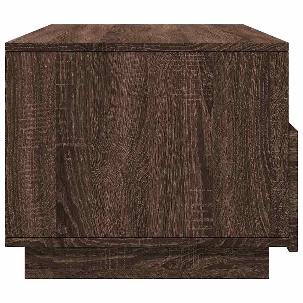 Stolić za kavu s LED svjetlima smeđi hrast 90x49x40 cm