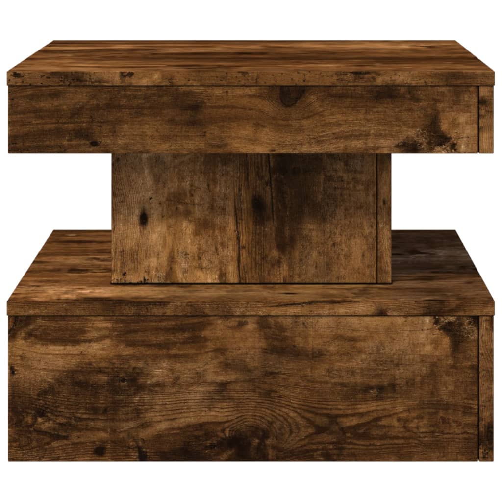 Ormarić za uzglavlje LED boja dimljenog hrasta 50x50x40 cm
