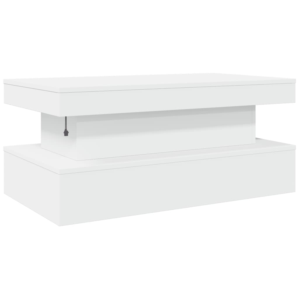 Stolić za kavu s LED svjetlima bijeli 90 x 50 x 40 cm