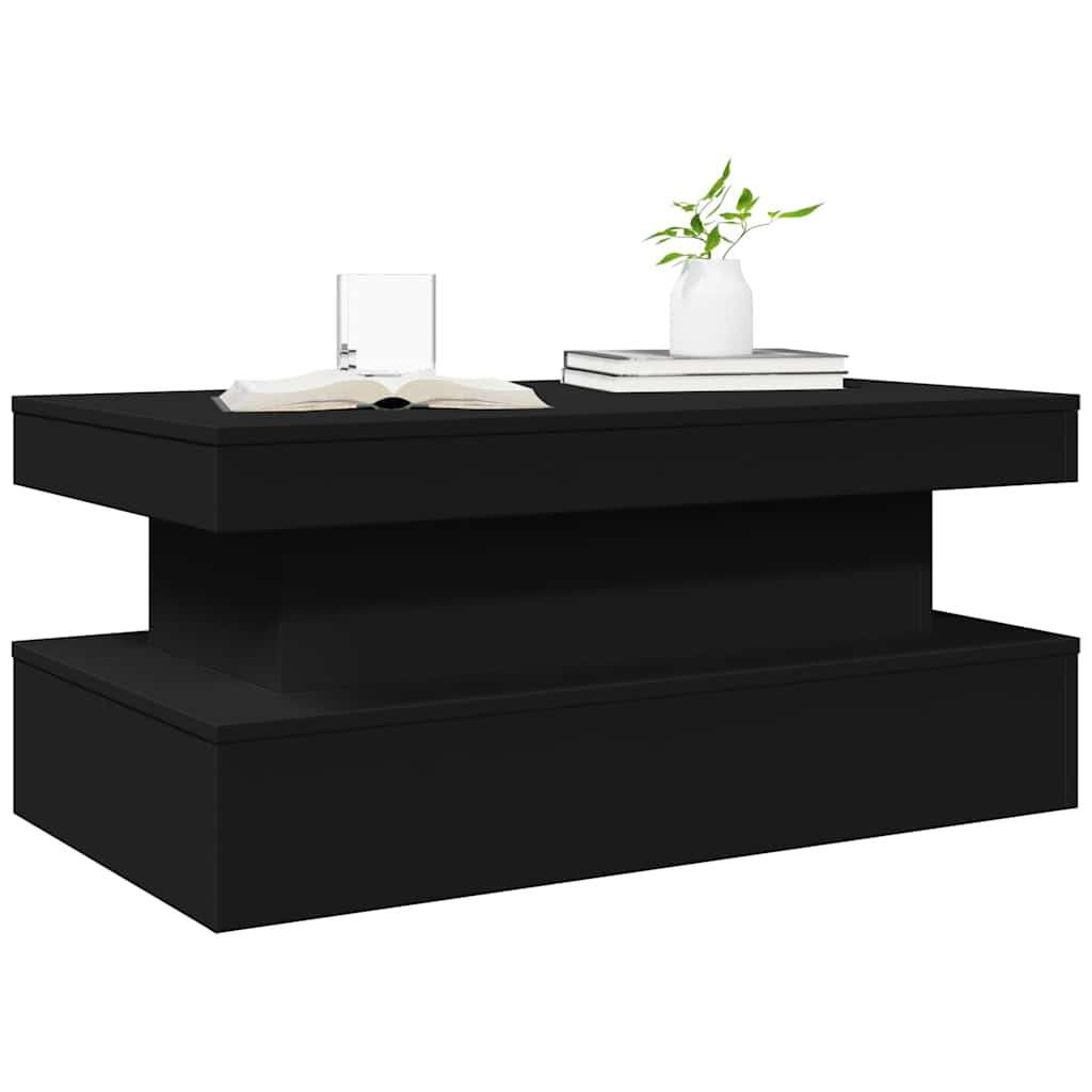 Stolić za kavu s LED svjetlima crni 90 x 50 x 40 cm