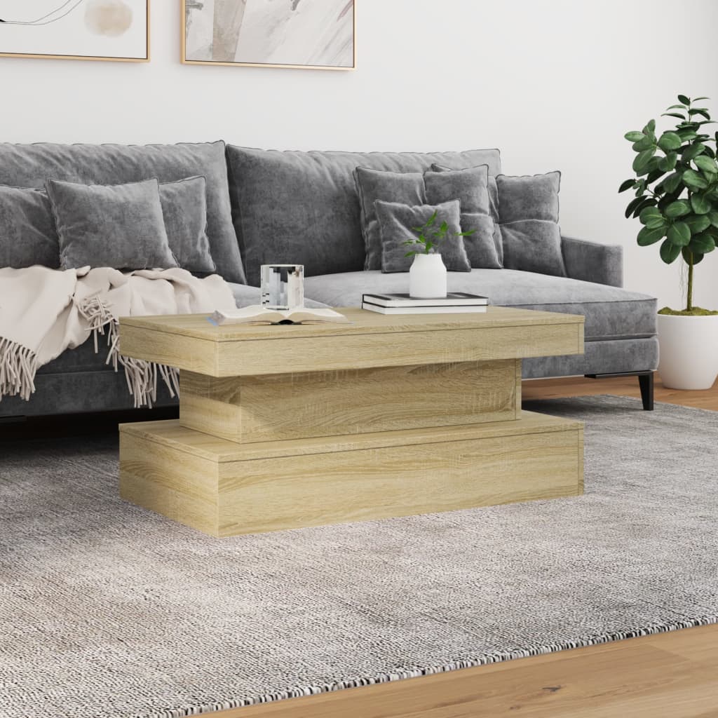 Stolić za kavu s LED svjetlima boja hrasta 90 x 50 x 40 cm
