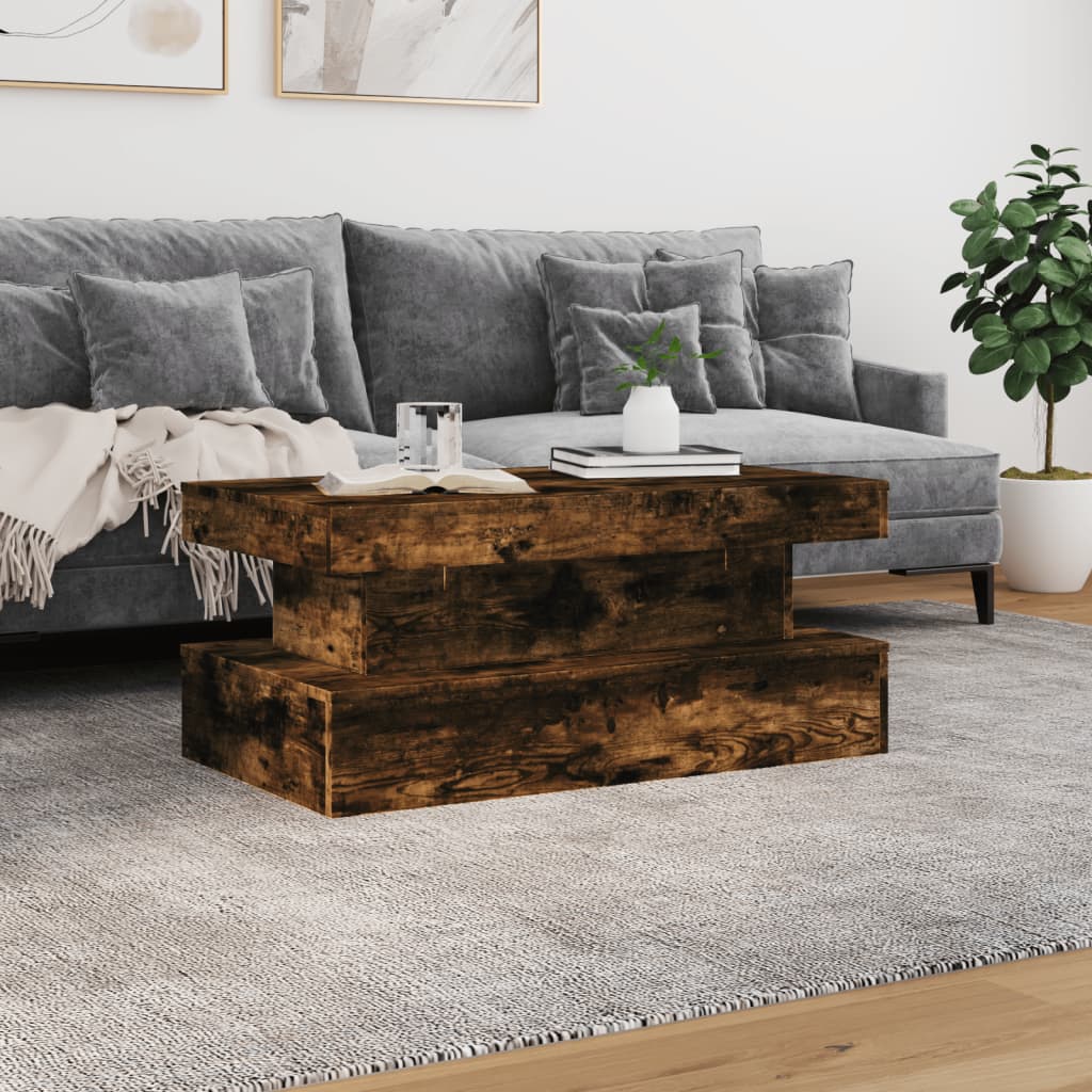 Stolić za kavu s LED svjetlima boja hrasta 90 x 50 x 40 cm