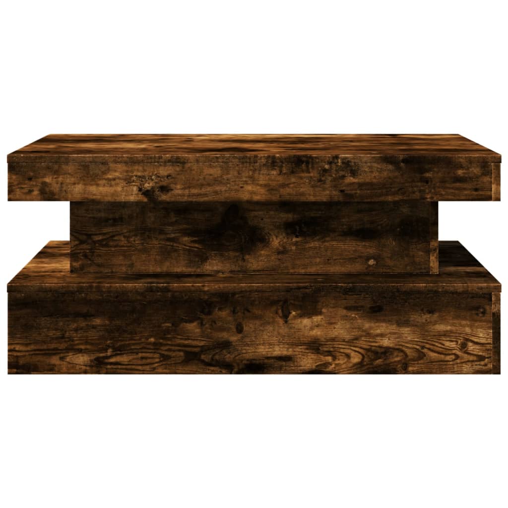 Stolić za kavu s LED svjetlima boja hrasta 90 x 50 x 40 cm