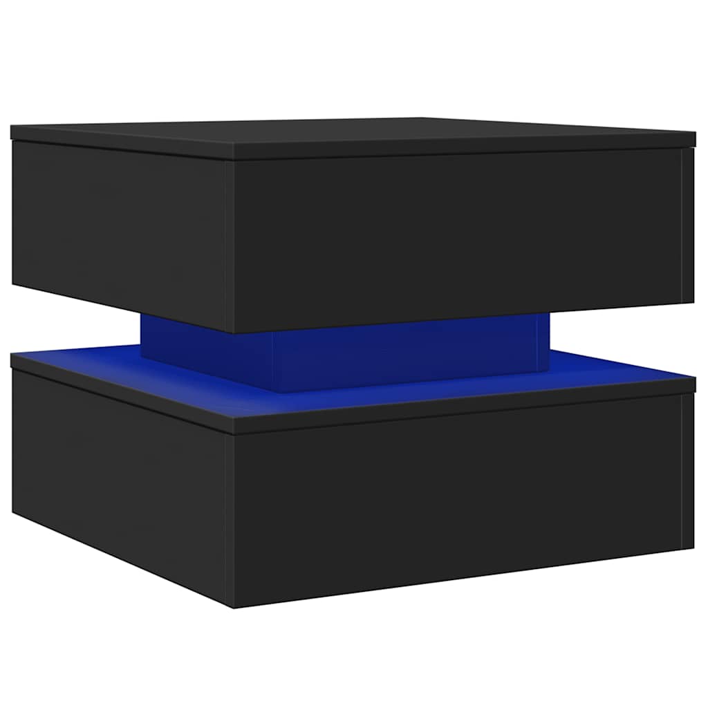 Stolić za kavu s LED svjetlima crni 50 x 50 x 40 cm