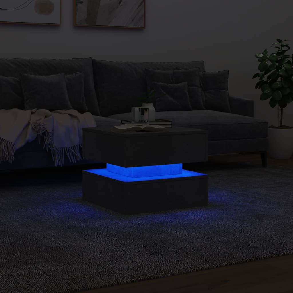 Stolić za kavu s LED svjetlima siva boja betona 50 x 50 x 40 cm
