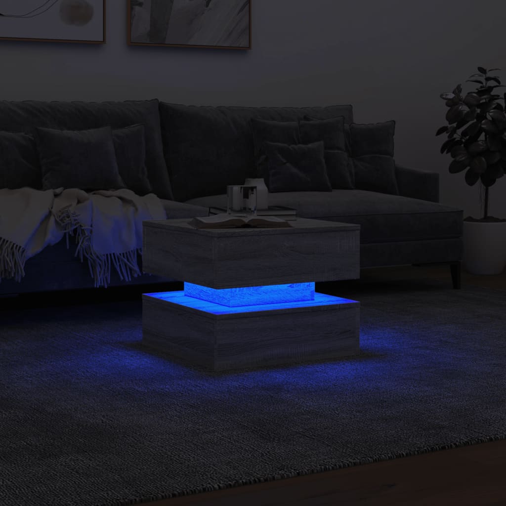 Ormarić za uzglavlje LED sivom sonomom 50x50x40 cm