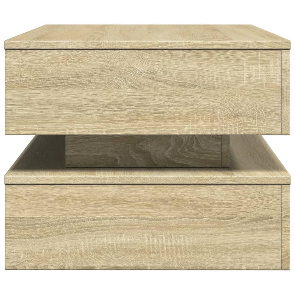 Stolić za kavu s LED svjetlima boja hrasta 90 x 50 x 40 cm