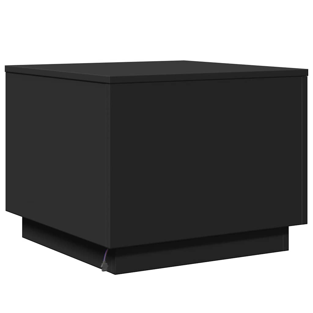 Stolić za kavu s LED svjetlima crni 50 x 50 x 40 cm